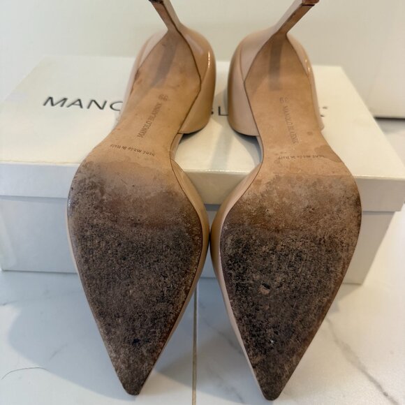 Manolo Blahnik Tayler Patent Pointed d'Orsay, Nude size 39 - Picture 4 of 7